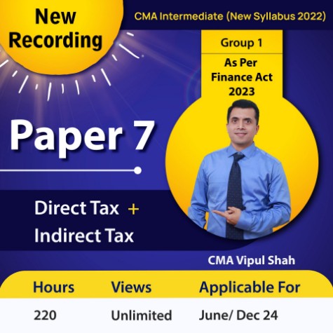 Picture of CMA Inter Group 1 Direct Tax & Indirect Tax 2022 New Syllabus - CMA Vipul Shah