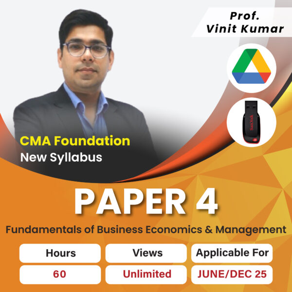 CMA Foundation Fundamentals Of Business Economics & Management - Prof. Vinit Kumar